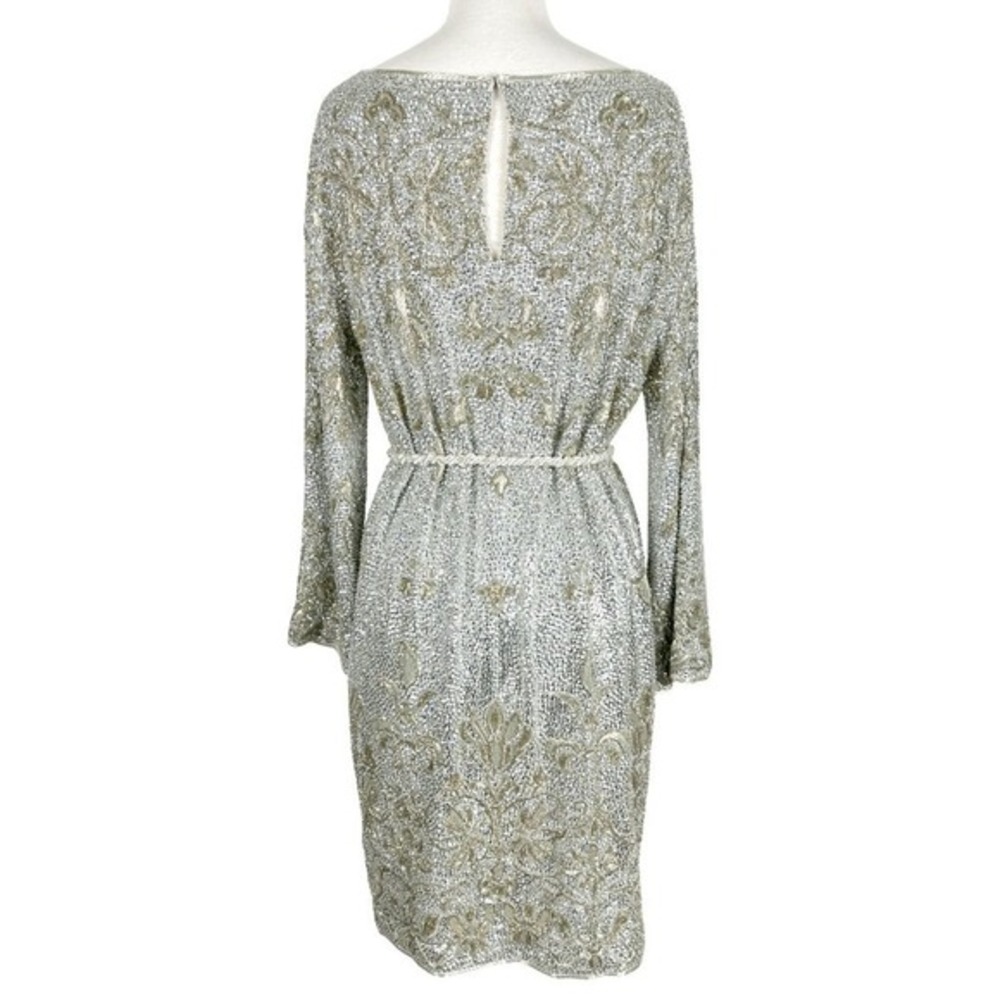 Marchesa Beaded‎ Sequin Dress Gold Silver Formal Cocktail Size 4 - Picture 6 of 10